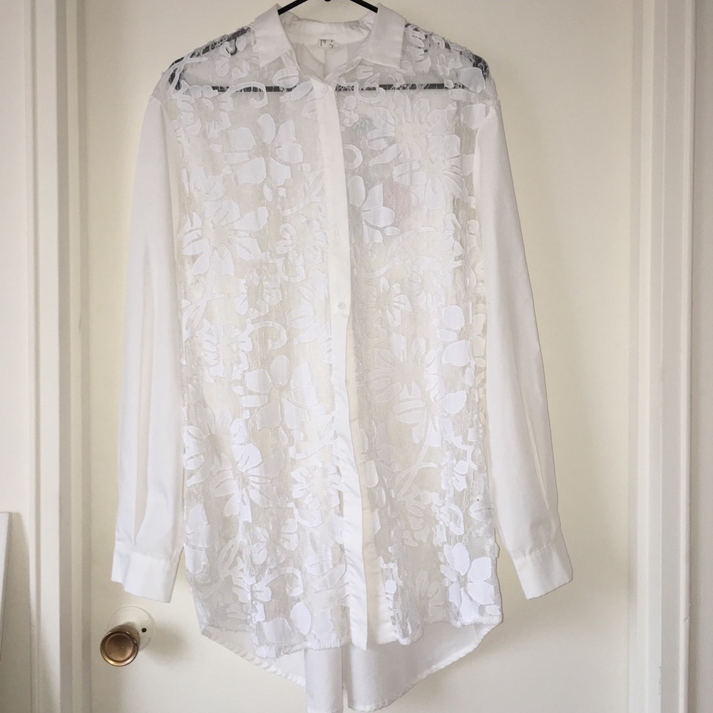 Lace shirt blouse shell